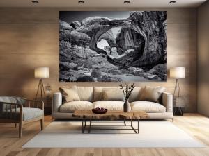 Arches National Park sandstone formations showing curved rock structures in desert landscape fine art photograph