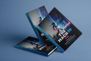 The MACH-10 PM AI product management book by Jason M. Riggs showing hardcover copies on a blue background
