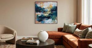 Original Abstract Paintings In Oil And Acrylic For Sale, Sustainable Modern Art Studio Abstract House