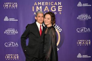 Icon Awardee, Ruben Toledo is joined by event emcee Alina Cho on the red carpet at the 2026 American Image Awards