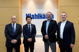 photo session including From left: Oyama Kazuhiko, Executive Officer, General Manager of Energy Sales Division, Nishikawa Keisoku, Takahiro Fukuyama, Managing Director and Division Director of Sales, Nishikawa Keisoku, Jason Myers, Managing Director, data