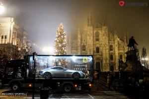 Aston Martin BD10 roadshow showcase in front of the Duomo in Milano