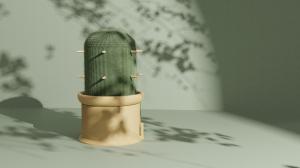 TACTO desk object designed by Yuhan Gu, a biomorphic cactus-inspired workspace accessory