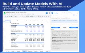 SheetDog AI sidebar generating a SaaS ARR bridge model in Google Sheets from a plain English prompt with formulas and formatting