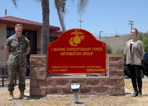 While completing his NPS studies, then U.S. Marine Corps Capt. Christian Thiessen and his thesis advisor, former Naval Postgraduate School computer science faculty member Dr. Britta Hale, visited Marine Corps Base Camp Pendleton.
