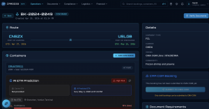 "Cargo33 booking interface displaying side-by-side carrier rate comparisons from Maersk, Hapag-Lloyd, CMA CGM, MSC, and ONE"