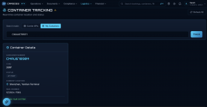 Cargo33 container tracking dashboard showing real-time shipment status, carrier updates, and estimated arrival times