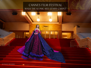 Model on the iconic Red Stairs Carpet in Cannes (Photo credit: Alonso Maximo)