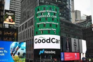 GoodCar featured on Nasdaq MarketSite digital billboard in Times Square, New York.