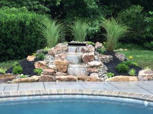 Landscaping water features, pondless waterfall