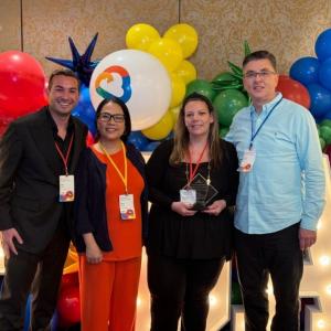 NetCom Learning receiving Google Cloud New Training Partner of the Year 2026 award at Google Cloud Next ’26