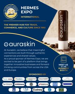 Auraskin highlights circular skincare innovation at Hermes Expo, a leading platform uniting Greek-American and international businesses.