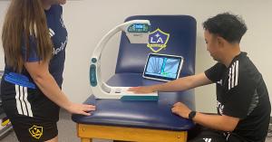 SMART-C portable X-ray system in use at LA Galaxy training facility for point-of-care imaging