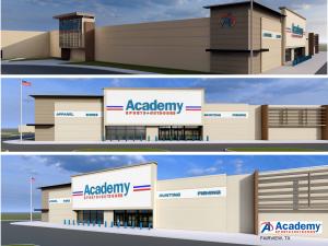 Academy Sports + Outdoors renderings for the former Macy's space in Fairview Texas