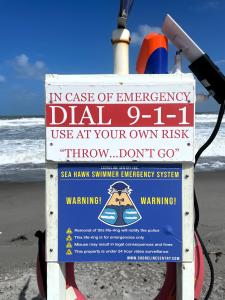 A SeaHawk swimmer emergency system on Melbourne Beach, FL