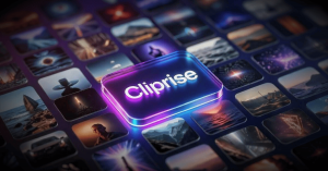 A smartphone surrounded by AI-generated visual content, representing Cliprise as an AI image and video creation platform.