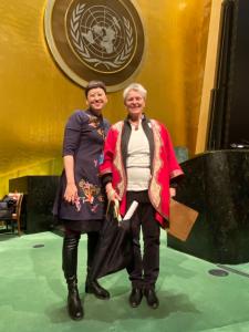Law with Catherine BRUNELLE, a famous Canadian artist who attended the Fourth World Women Conference in Beijing 25 years ago.