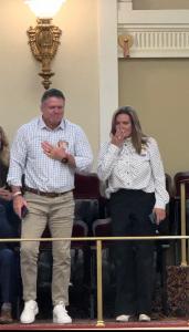 Photo of Bob and Karrie Burgess, parents of Blake Burgess, whose death from a blood clot inspired the Blake Burgess Blood Clot Prevention Act.