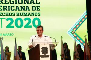 Antonio Echevarría García, Governor of the State of Nayarit, announcing that the State Congress of Nayarit had introduced a bill (which has now passed) to make human rights education compulsory in schools. 