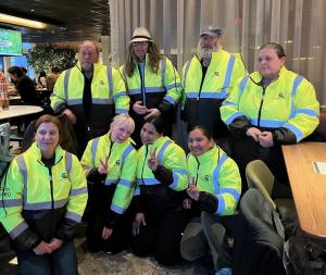 Stock Transportation Team in Edmonton, AB with their safety jackets.
