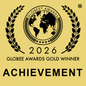 2026 Globee Awards Gold Winner seal celebrating Valasys Media’s achievement in AI Implementation and the success of its VAIS AI Campaign Builder.