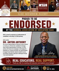 Georgia Association of Educators Endorsement of Dr. Anthony
