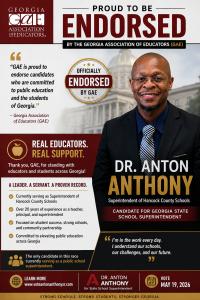 Georgia Association of Educators (GAE) Endorsement of Dr. Anthony