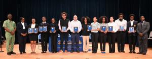 Undergraduate Research Symposium Winners Holding Awards