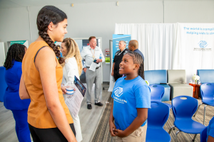 BGCVFC Club Kid talks to ERAU student