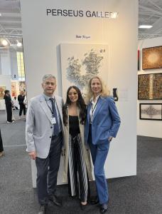 Jade with the founders of Perseus Gallery at Art Expo New York 2026