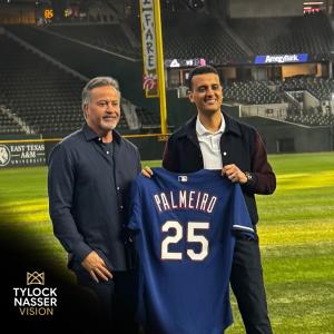 Dr. Taj Nasser with Texas Rangers legend Rafael Palmeiro
