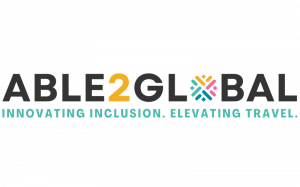 Able2Global horizontal logo with the tagline "Innovating Inclusion. Elevating Travel."