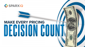 A visual of a dart on a target with text that reads "Make every pricing decision count."