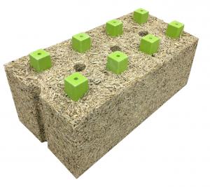 Structural hemp block with green frame