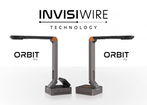 HoverCam Orbit Pro and Orbit Air wireless document cameras shown under the InvisiWire Technology logo.