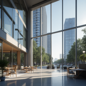 Large-scale commercial buildings representing enterprise-level real estate asset portfolios