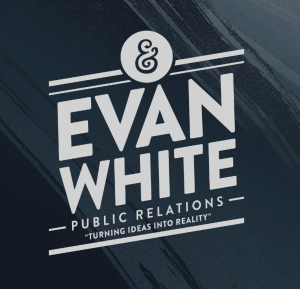 Evan White Public Relations logo with an ampersand and the slogan turning ideas into reality
