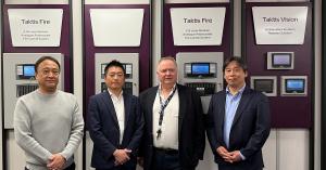 Image shows Directors of Kentec Electronics on winning the King's Award for Enterprise.
