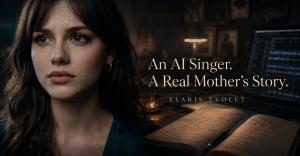 Elaris Evolet AI pop artist created by Greenville mom using AI music and visuals