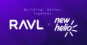 RAVL acquisition announcement graphic featuring the RAVL and New Helio logos with the text “Building. Better. Together.”