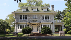 Photo of Stone Hall (Courtesy Friends of Two Rivers) — drone photo of Stone Hall in Hermitage neighborhood of Nashville, Tennessee