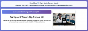 The SurfGard Repair Kit from CHEMEON partners with Magnifleye.com the Free Flight Route Camera Platform