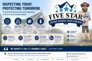 Certified home inspector in Muncie Indiana providing residential and commercial inspections with Five Star Home Inspection Group