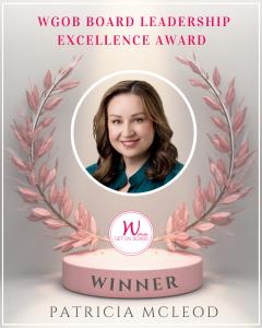 An image of the inaugural WGOB Board Leadership Excellence Award winner: Patricia McLeod