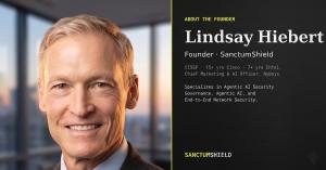 Lindsay Hiebert, CISSP, Founder of SanctumShield. Career credentials: 15 years Cisco Systems, 7 years Intel Corporation, current Chief Marketing & AI Officer at Nybsys. Specializes in Agentic AI Security Governance and Shadow AI risk.