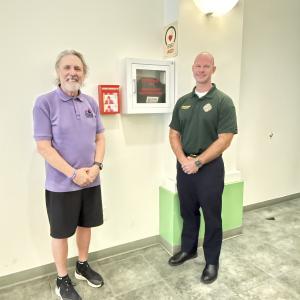 Assistant Chief Matthew Aldrich & Chris Cavallo at Pompano Government Buildin