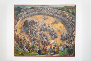 Coliseum by Chuck Connelly (oil on canvas, 108” x 90”) (Photo Credit: SIPA USA for AP / Dave Warren)