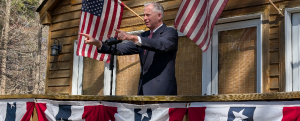 Mike ter Maat speaks at rally
