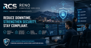 Reno Computer Services managed IT and cybersecurity team monitoring business systems in Reno, Nevada.