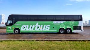 OurBus-branded coach bus
